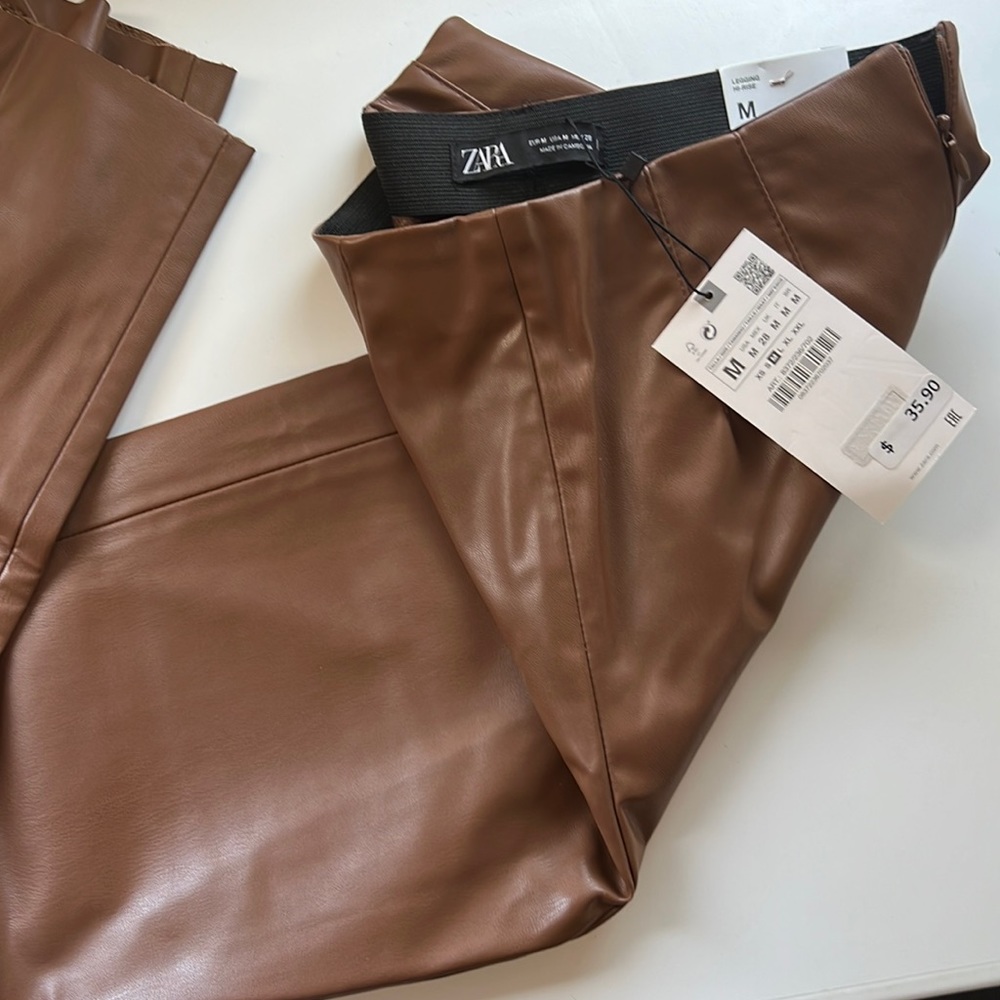 Zara faux leather high rise legging - never worn